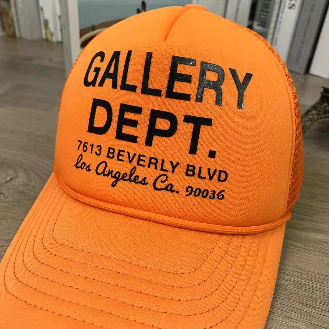 Non-returnable, non-exchangeable 9765#P76#GALLERY DEPT. Orange baseball cap mesh breathable peaked cap for men and women casual and versatile hat # Adjustable Color: Orange